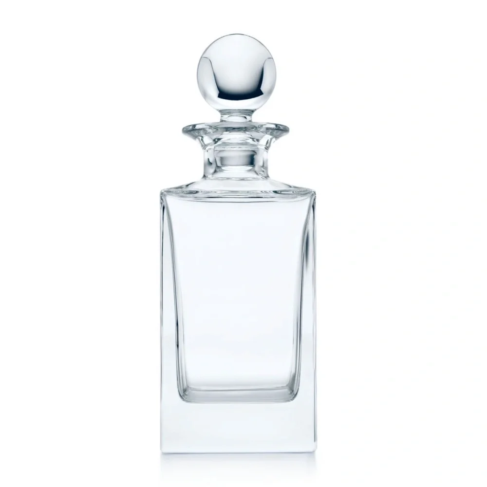NWT Tiffany & Co. Home Essentials Classic Square Decanter in Crystal Glass 26 oz